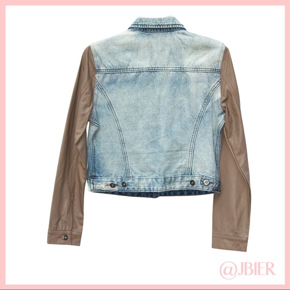 RD Style -Anthropologie Denim and Leather Jacket - Picture 2 of 3